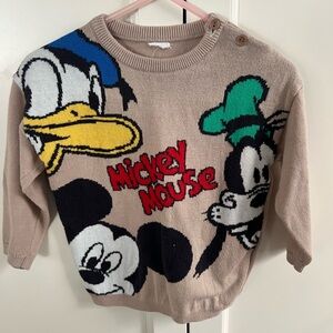 H&M Disney Sweater with Mickey Mouse Donald goofy 12-18m